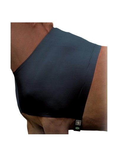 Camiseta negra de licra para proteger pecho y cruz del roce de las mantas - BR