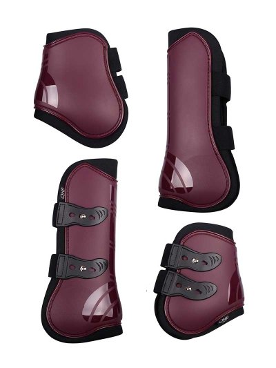 Pack of 4 Tendon and Fetlock Boots Eggplant for Horse - QHP
