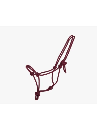 Licol d'écurie bordeaux en corde pour cheval - QHP