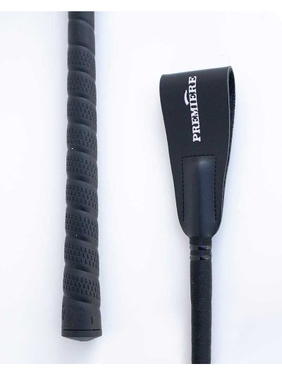 Fusta de salto negra (40cm) con goma en el mango y solapa de cuero Castalia - Premiere - imagen 2