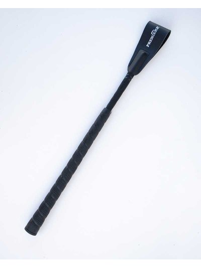 Fusta de salto negra (40cm) con goma en el mango y solapa de cuero Castalia - Premiere