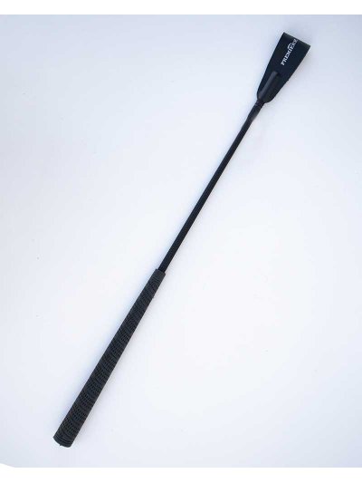 Fusta de salto negra (60cm) con goma en el mango y solapa de cuero Castalia - Premiere