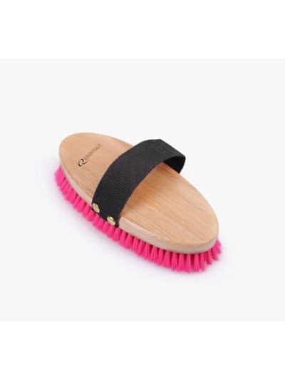 Cepillo grande de madera y de cerda corta y fina color rosa  - QHP