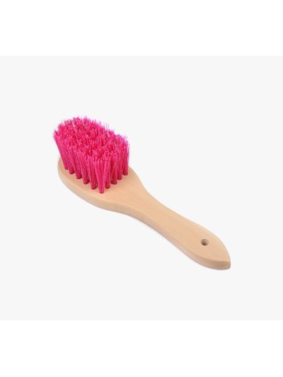 Cepillo con mango de madera y de cerda larga y gruesa color rosa  - QHP - imagen 2