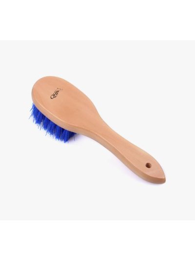 Cepillo con mango de madera y de cerda larga y gruesa color azul  - QHP