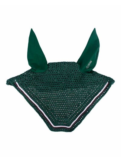 Green Crochet Earmuffs with Elastic Ears for Horse - QHP