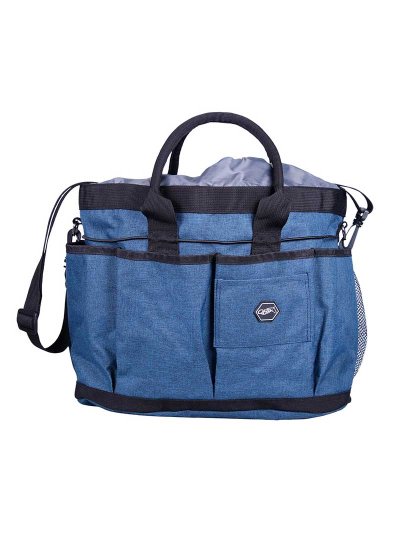 Bolsa azul marino para accesorios del cuidado y aseo del caballo (grooming bag) - QHP
