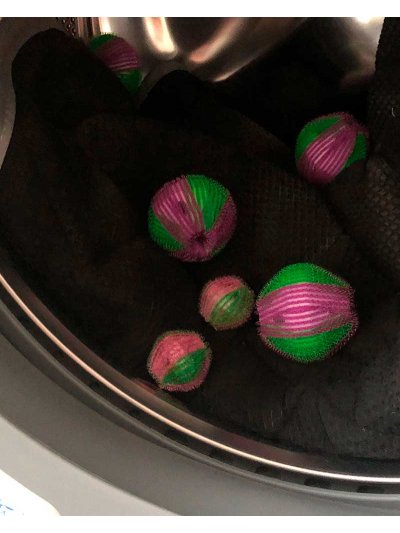 Pack de 6 bolas XL de lavado para limpiar de pelos las prendas