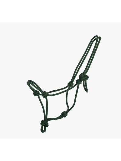 Licol d'écurie vert en corde pour cheval - QHP