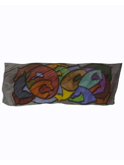 Pashmina / foulard de cashmere con estampado multicolor unisex Miami - Vestrum
