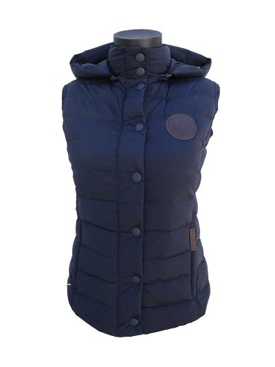 Gilet matelassé bleu marine avec capuche pour femme Mónaco - Vestrum