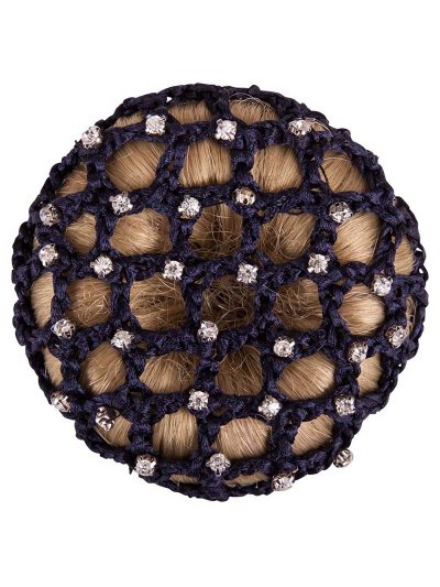Navy blue hairnet with rhinestones - BR