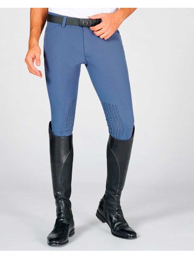 Pantalons d'équitation bleu (grip aux genoux) pour homme Sidney - Vestrum