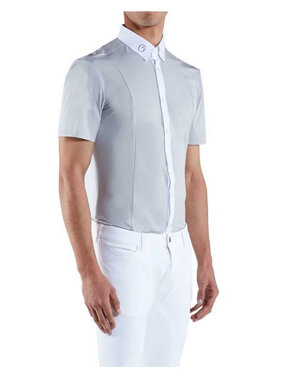 Camisa de competición de manga corta gris claro para hombre Cagliari - Vestrum