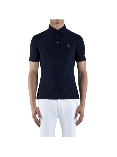 Polo technique d'entraînement à manches courtes bleu marine pour homme Olbia - Vestrum