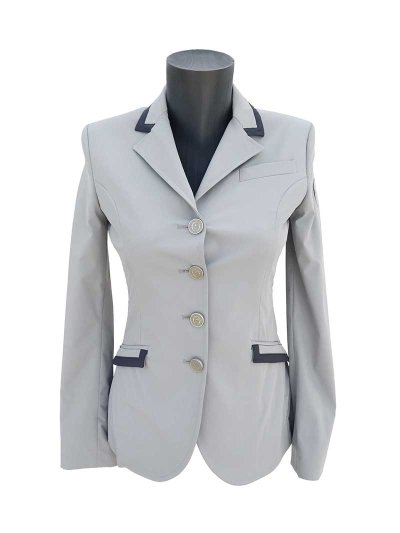 Americana fina técnica de competición gris claro contrastada en azul marino para mujer Evilard - Vestrum