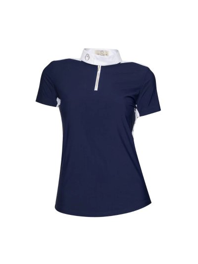Polo bleu marine avec fermeture éclair de concours pour femme Verona - Vestrum