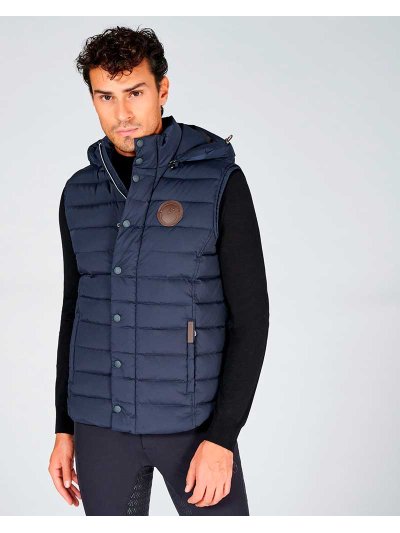 Gilet matelassé bleu marine avec capuche pour homme Aachen - Vestrum