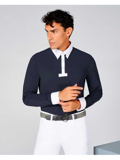 Polo de competición azul marino de manga larga para hombre Ketchum - Vestrum