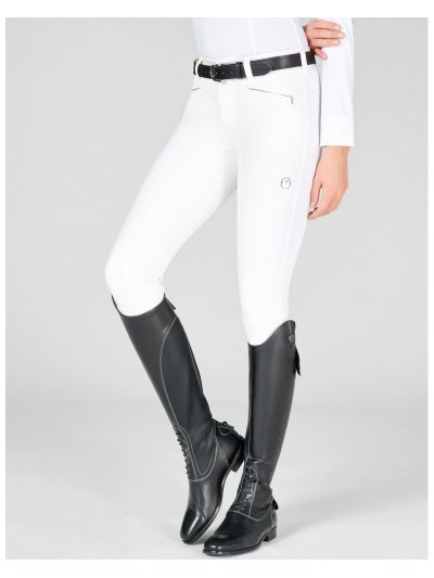 Pantalons de competicion de blanc (grip à fond intégral) pour femme Roma - Vestrum