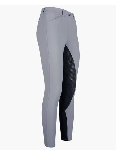 Grey junior riding breeches with front pockets and full-seat grip - Arista - Euro-Star