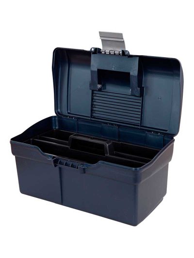 Caja de aseo pequeña azul marino y gris de 39,5x21,5x19,5cm Elena - Protack - imagen 2