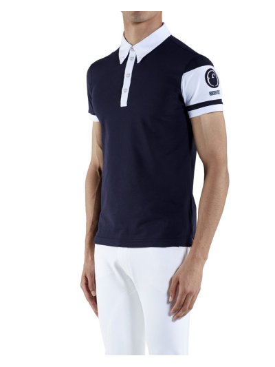 Polo de entrenamiento azul marino de manga corta para hombre Orlando - Vestrum