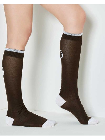 Calcetines transpirables marrón oscuro con el logo en blanco Cremona - Vestrum