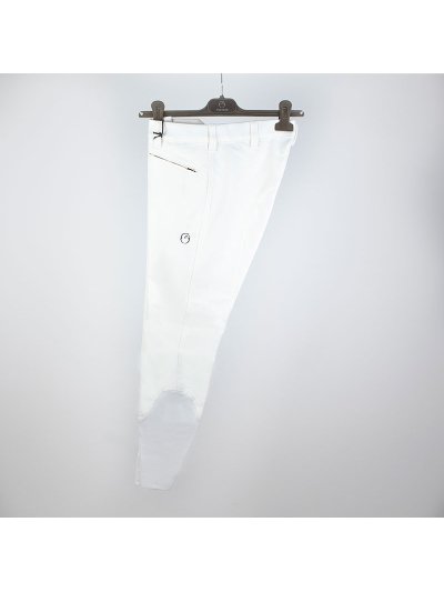 Pantalons de compétition blanc (grip aux genoux) modèle Roma - Vestrum