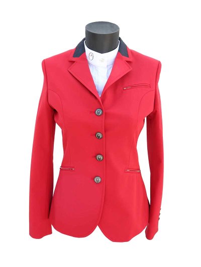 Veste technique de compétition rouge avec col monogram pour femme Ginevra - Vestrum