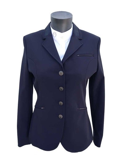 Veste technique de compétition bleu marine avec col monogram pour femme Ginevra - Vestrum
