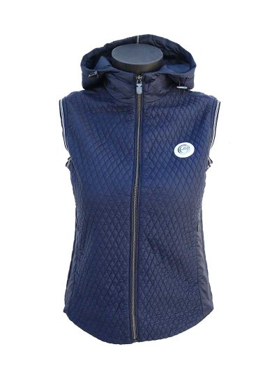 Gilet matelassé fin bleu marine avec capuche pour femme Vieste - Vestrum