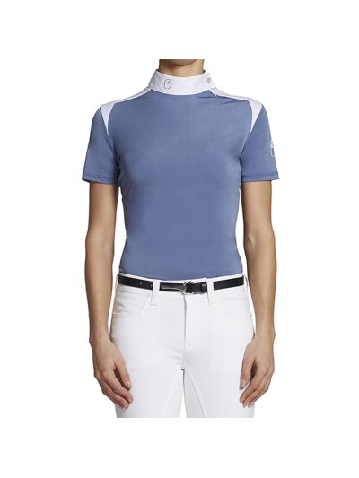 Polo bleu à manches courtes de concours pour femme Saikai - Vestrum