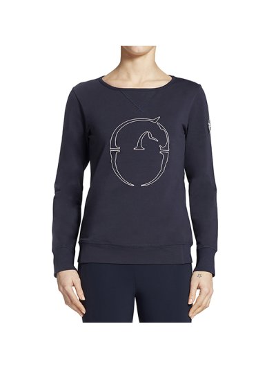Navy blue sweater with logo for women model Siviglia - Vestrum