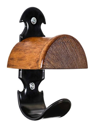 Percha de metal negro y madera para pared - STUBBS