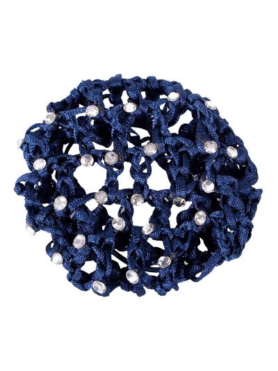Malla de pelo azul marino con brillantes - QHP
