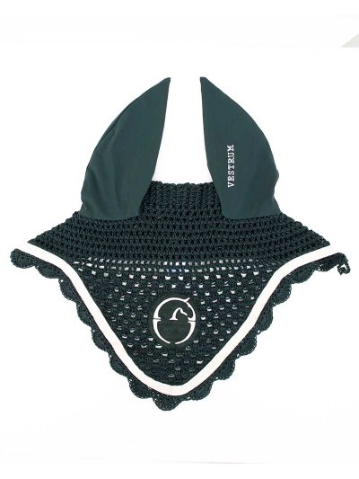 Bonnet vert foncé avec oreilles élastiques pour cheval Leeds - Vestrum