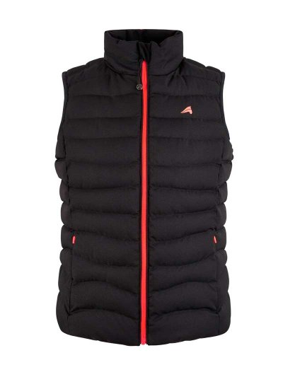 Women’s black and fluorescent orange padded vest Lina - Euro-Star