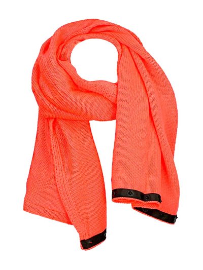 Bufanda de punto coral/naranja fosforito Irises - Euro-Star