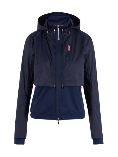 Waterproof jacket navy blue with zipper and hood for women Lacey - Euro-Star