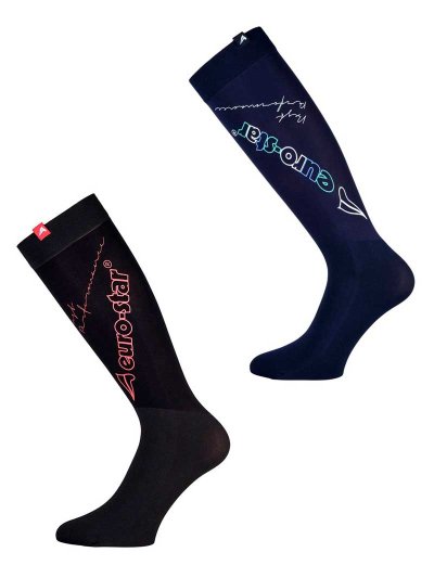 Pack de 2 calcetines altos tipo malla (azul marino y negro) Design - Euro-Star