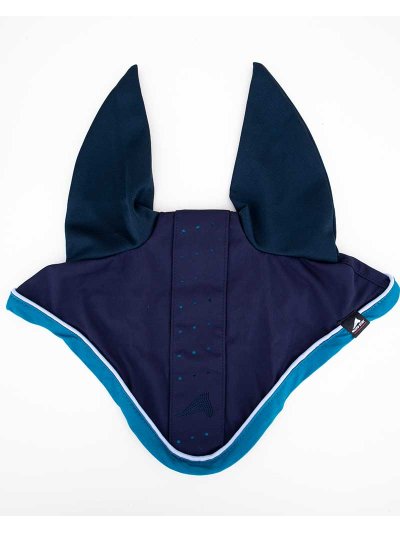 Navy blue pierced earmuffs with elastic micropiqué ears for horse Faas - Euro-Star
