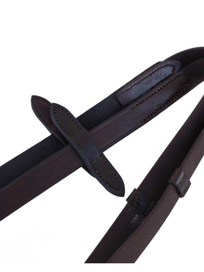 16mm Rubberized Leather Reins with Brown Stoppers for Horse - Waldhausen - imagen 2