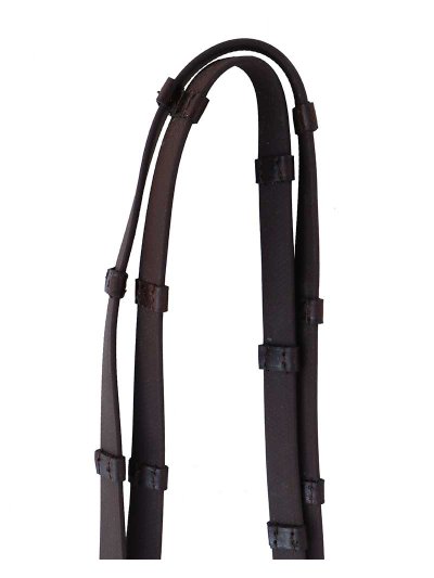 16mm Rubberized Leather Reins with Brown Stoppers for Horse - Waldhausen - imagen 3