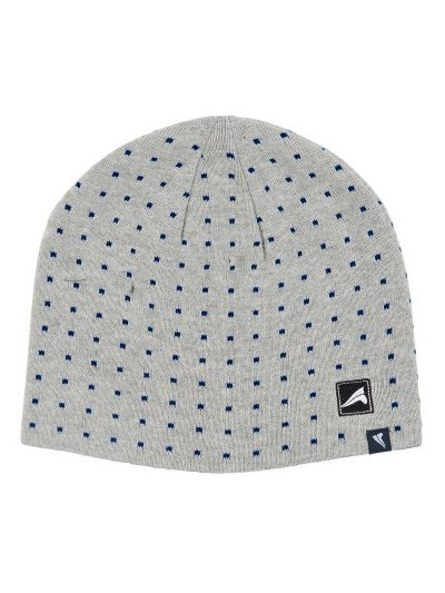 Fine Grey Knit Beanie with Navy Dots – Iris - Euro-Star - imagen 3