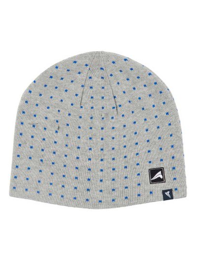 Thin Grey Knit Beanie with Blue Dots – Iris - Euro-Star