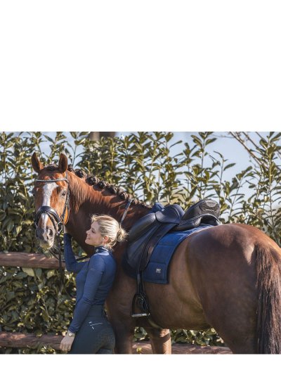 Navy blue (dark navy) dressage saddle pad with glitter - Anky - imagen 2