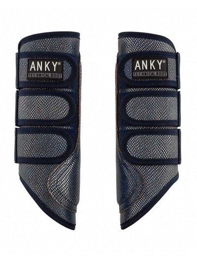 Pack de 2 protectores azul marino (dark navy) con animal print plateado - Anky