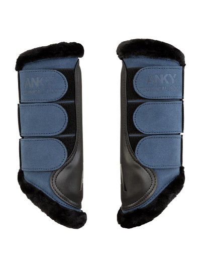 Pack de 2 protectores azul marino con borreguito negro y cierre de velcro - Anky