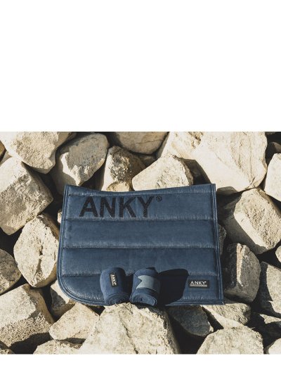 Navy blue (dark navy) dressage saddle pad with glitter - Anky - imagen 4